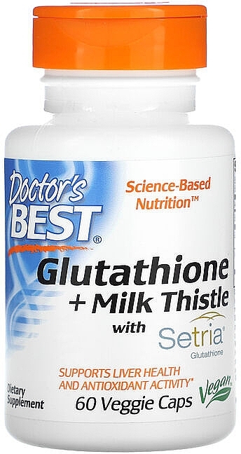 Suplement diety Glutation i ostropest plamisty, kapsułki - Doctor's Best Glutathione + Milk Thistle — Zdjęcie N1