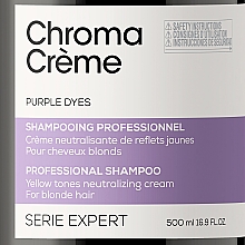Szampon do włosów blond neutralizujący żółte tony - L'Oreal Professionnel Serie Expert Chroma Creme Professional Shampoo Purple Dyes — Zdjęcie N8