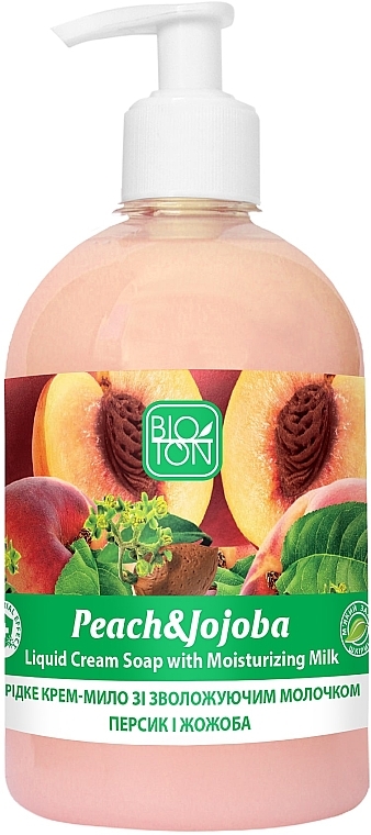 Kremowe mydło w płynie Brzoskwinia i jojoba - Bioton Cosmetics Active Fruits Peach & Jojoba Soap — Zdjęcie N1