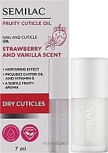 Olejek do skórek Truskawka i wanilia - Semilac Fruity Cuticle Oil Strawberry & Vanilla Scent — Zdjęcie N2