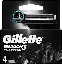 Wymienne wkłady do golarki, 4 szt. - Gillette Mach3 Charcoal — Zdjęcie N1