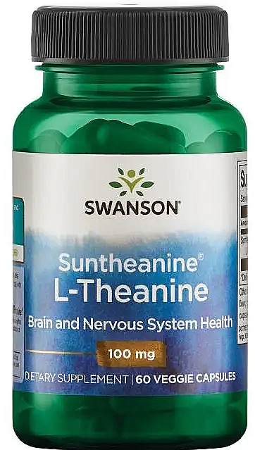 Suplement diety L-teanina, 100 mg, 60 kapsułek - Swanson Suntheanine L-Theanine — Zdjęcie N1