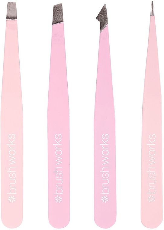 Zestaw pęset, 4 szt., różowy - Brushworks 4 Piece Combination Tweezer Set Pink — Zdjęcie N2