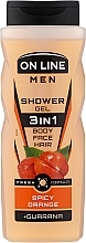 Kup Żel pod prysznic dla mężczyzn 3 w 1 - On Line Men & Care Spicy Orange Shower Gel