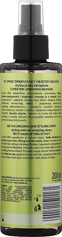 Spray do stylizacji włosów, objętość - Venita Salon Professional — Zdjęcie N2
