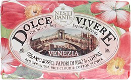 Naturalne mydło w kostce Czerwona pelargonia, ryż i kwiat bawełny - Nesti Dante Dolce Vivere Venezia — Zdjęcie N1