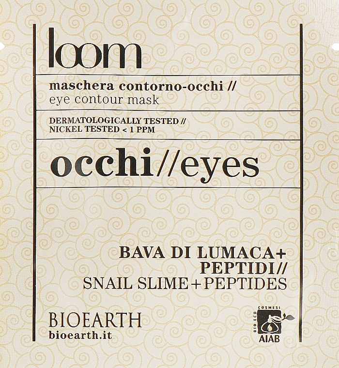 Maska pod oczy na bazie mucyny ślimaka i peptydów - Bioearth Loom Eye Contour Mask 