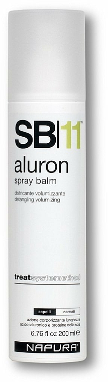 Spray zwiększający objętość i wygładzający strukturę włosów - Napura SB11 Aluron Spray Balm — Zdjęcie N1