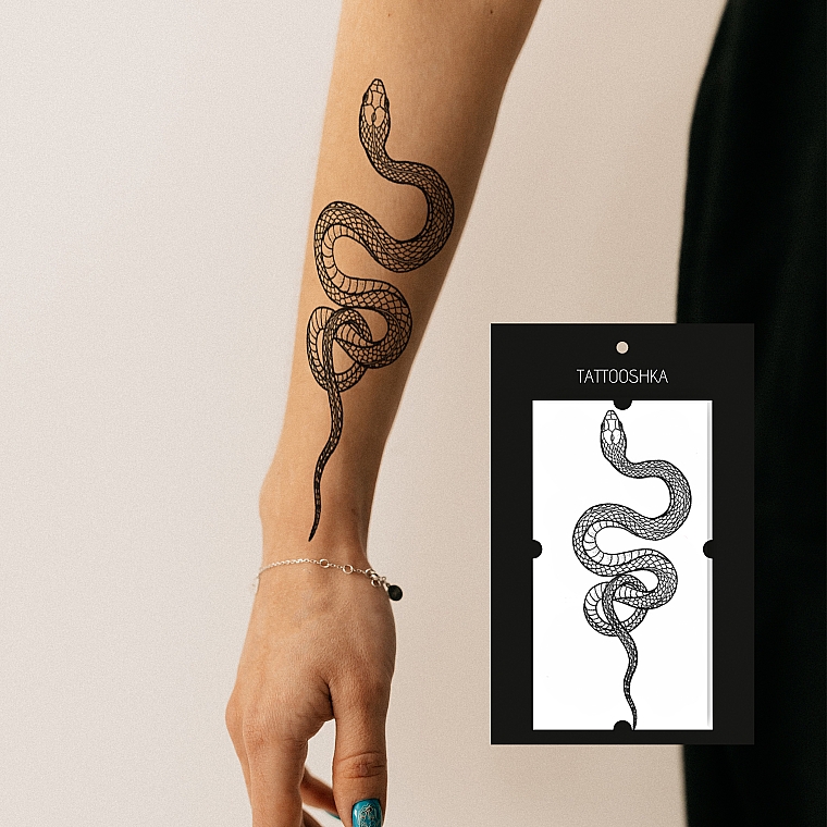 Tatuaż tymczasowy Wąż, 20 cm - Tattooshka — Zdjęcie N4