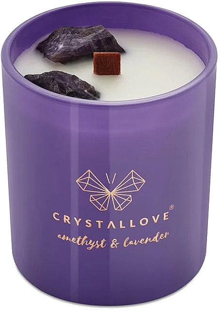 Świeca sojowa z ametystem i lawendą - Crystallove Soy Candle With Amethyst And Lavender — Zdjęcie N1