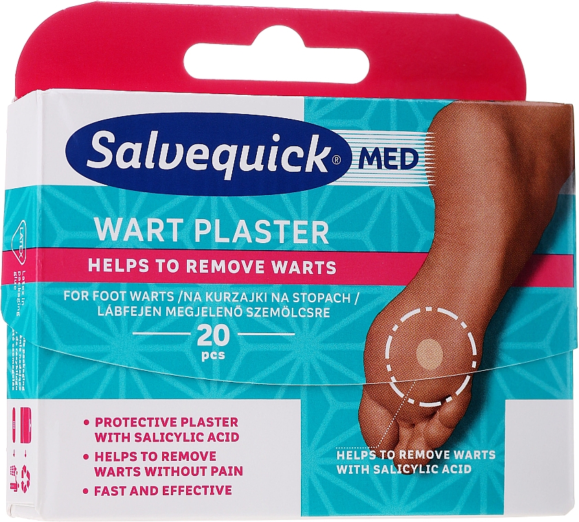 Plastry na kurzajki na stopach, 20 szt. - Salvequick Med Foot Care Wart Plaster — Zdjęcie N1
