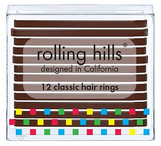 Zestaw gumek do włosów - Rolling Hills Classic Hair Rings Brown — Zdjęcie N1