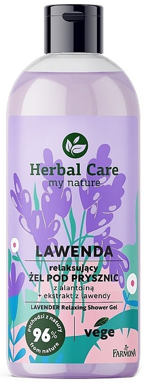 Relaksujący żel pod prysznic z alantoiną - Farmona Herbal Care Lavender — Zdjęcie N1