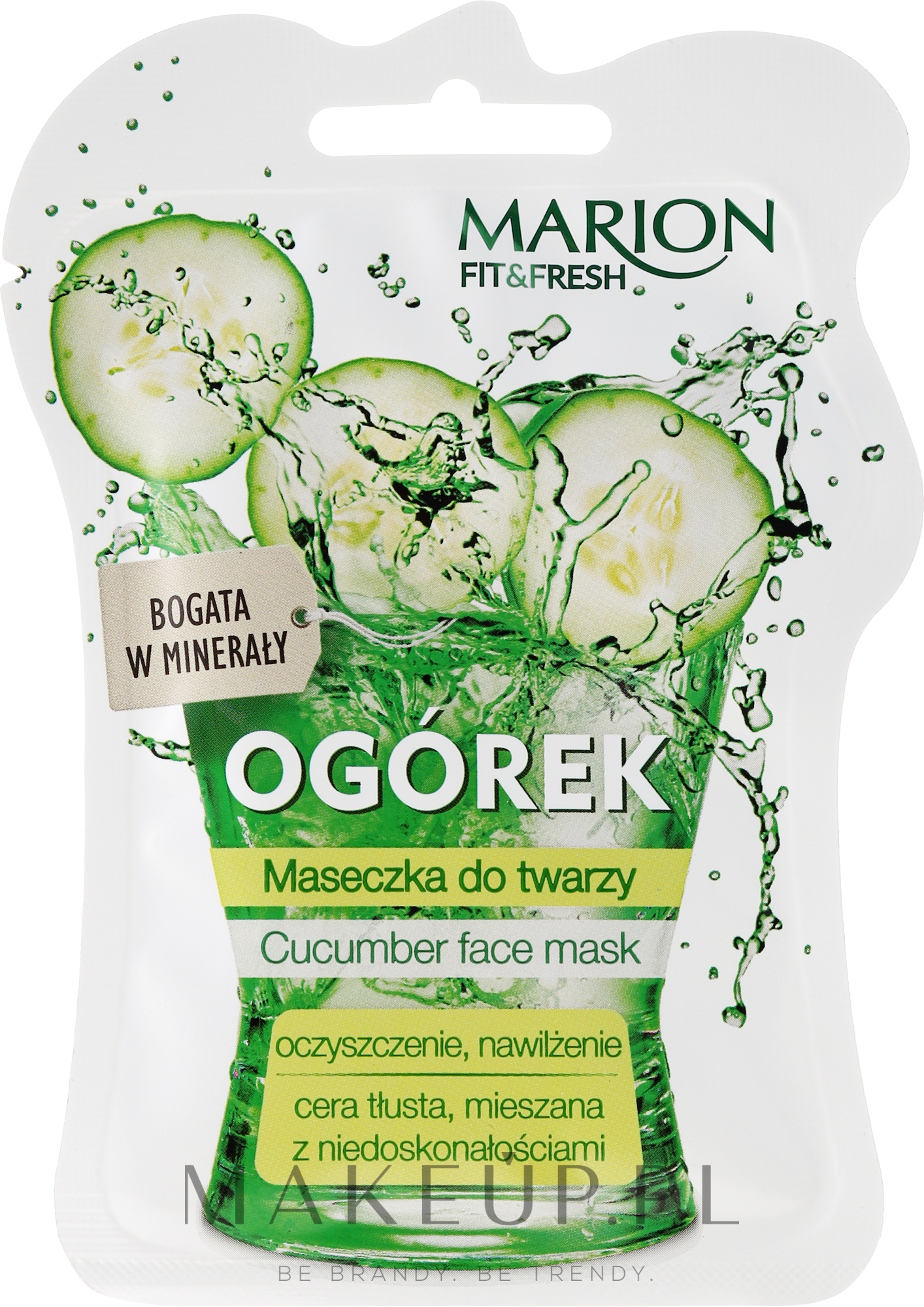 Maseczka do twarzy Ogórek - Marion Fit & Fresh Cocumber Face Mask — Zdjęcie 7.5 ml
