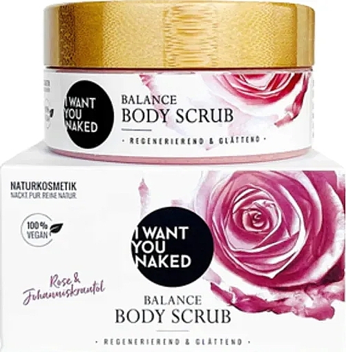 Peeling do ciała Rose & St. John's Wort Oil - I Want You Naked Balance Body Scrub — Zdjęcie N1