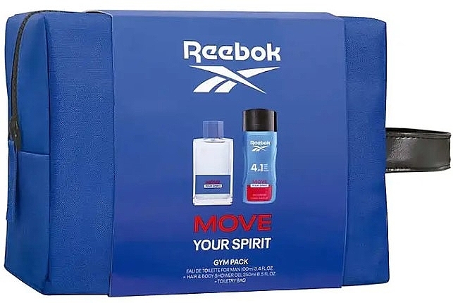 Reebok Move Your Spirit For Men - Zestaw (edt/100ml + sh/gel/250ml + bag/1pcs) — Zdjęcie N1