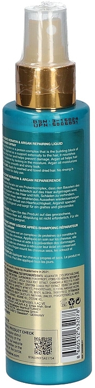 Odżywka do włosów w sprayu - Biota Bioxsine Keratin & Argan Repairing Conditioner Spray  — Zdjęcie N2