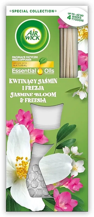 Dyfuzor zapachowy Kwitnący jaśmin i frezja - Air Wick Essential Oils Reed Diffuser  — Zdjęcie N1