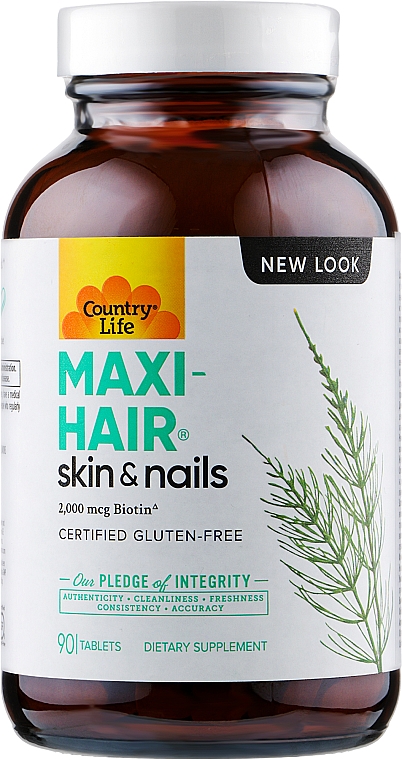 Witaminy na włosy, skórę i paznokcie - Country Life Maxi-Hair — Zdjęcie N1