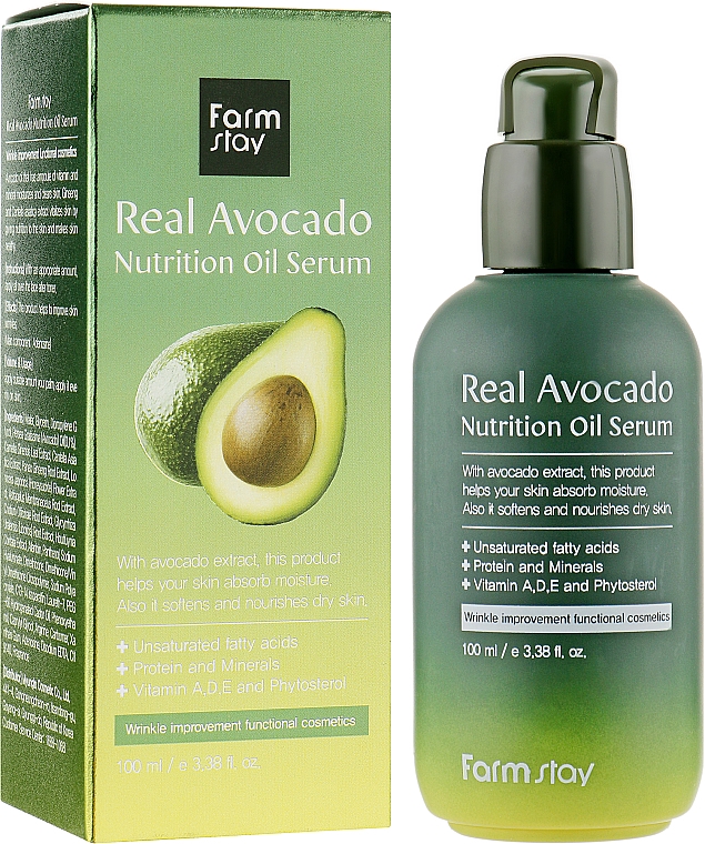 Odżywcze olejowe serum z awokado - FarmStay Real Avocado Nutrition Oil Serum — Zdjęcie N2