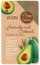 Kup Oczyszczająca maseczka glinkowa do twarzy z awokado i płatkami owsianymi - Victoria Beauty Help From Nature
