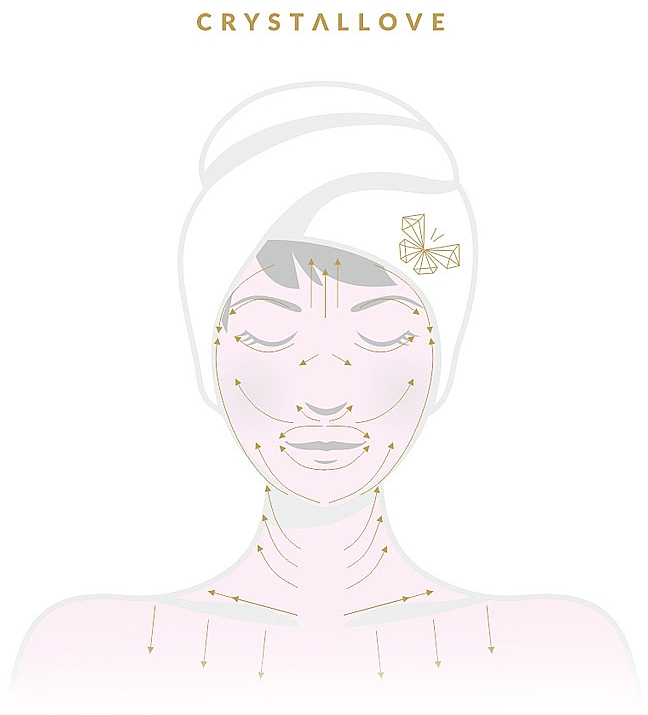 Biały zestaw do pielęgnacji twarzy - Crystallove (roller + płytka Gua Sha + buteleczka roll-on) — Zdjęcie N2