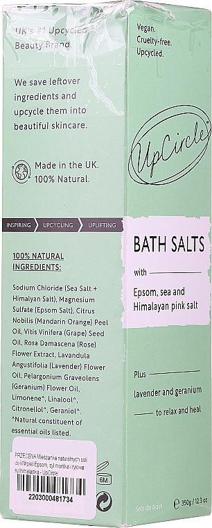 PRZECENA! Mieszanka naturalnych soli do kąpieli Epsom, sól morska i różowa sól himalajska - UpCircle Bath Salts with Epsom, Sea and Himalayan Pink Salt * — Zdjęcie N2