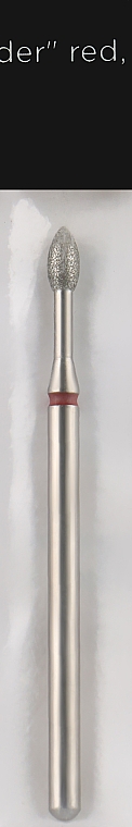 Frez diamentowy 2,5 mm, kropla z wąską szyjką, czerwony - Head The Beauty Tools — Zdjęcie N1
