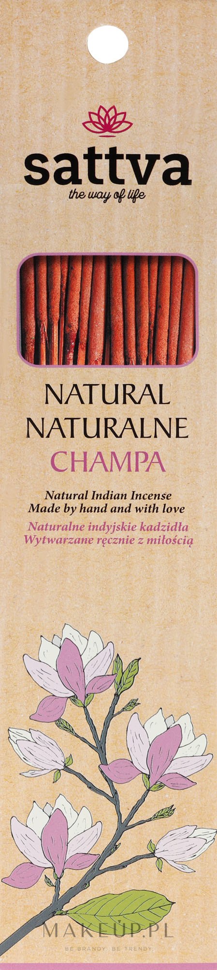 Naturalne indyjskie kadzidła - Sattva Champa — Zdjęcie 15 szt.