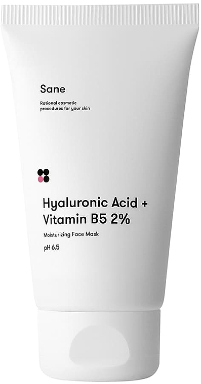 Maska do twarzy z kwasem hialuronowym - Sane Hyaluronic Acid + Vitamin B5 Moisturizing Face Mask — Zdjęcie N1