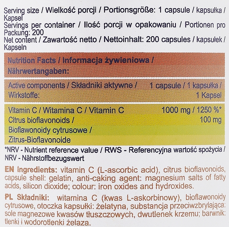 Suplement diety Witamina C z bioflawonoidami - Allnutrition Vitamin C With Bioflavonoids Antioxidant & Immune Support — Zdjęcie N3