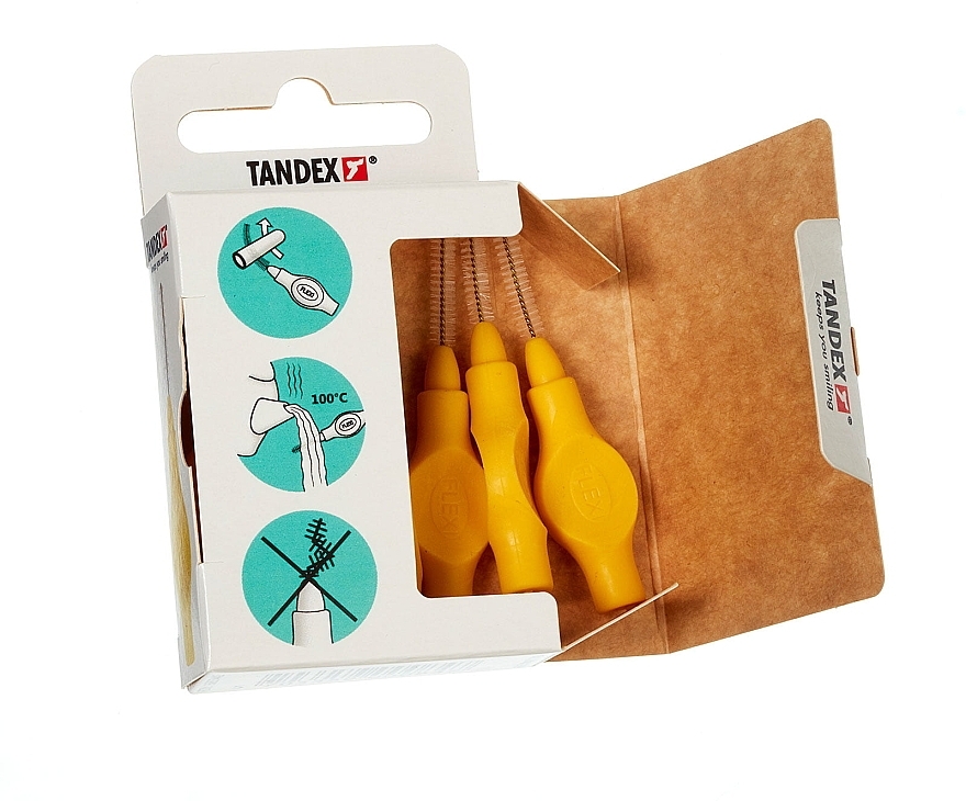 Szczoteczki międzyzębowe, 1,1 mm, cytrynowe - Tandex Flexi Lemon — Zdjęcie N2