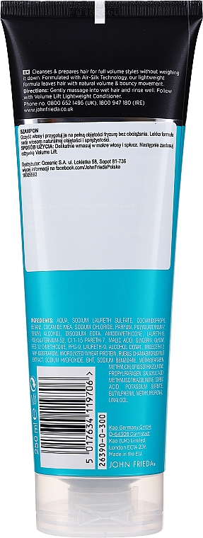 Lekki szampon dodający objętości - John Frieda Volume Lift Lightweight Shampoo — Zdjęcie N2