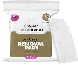 Bawełniane płatki kosmetyczne, 222 szt. - Clavier Lash Expert Removal Pads — Zdjęcie N5