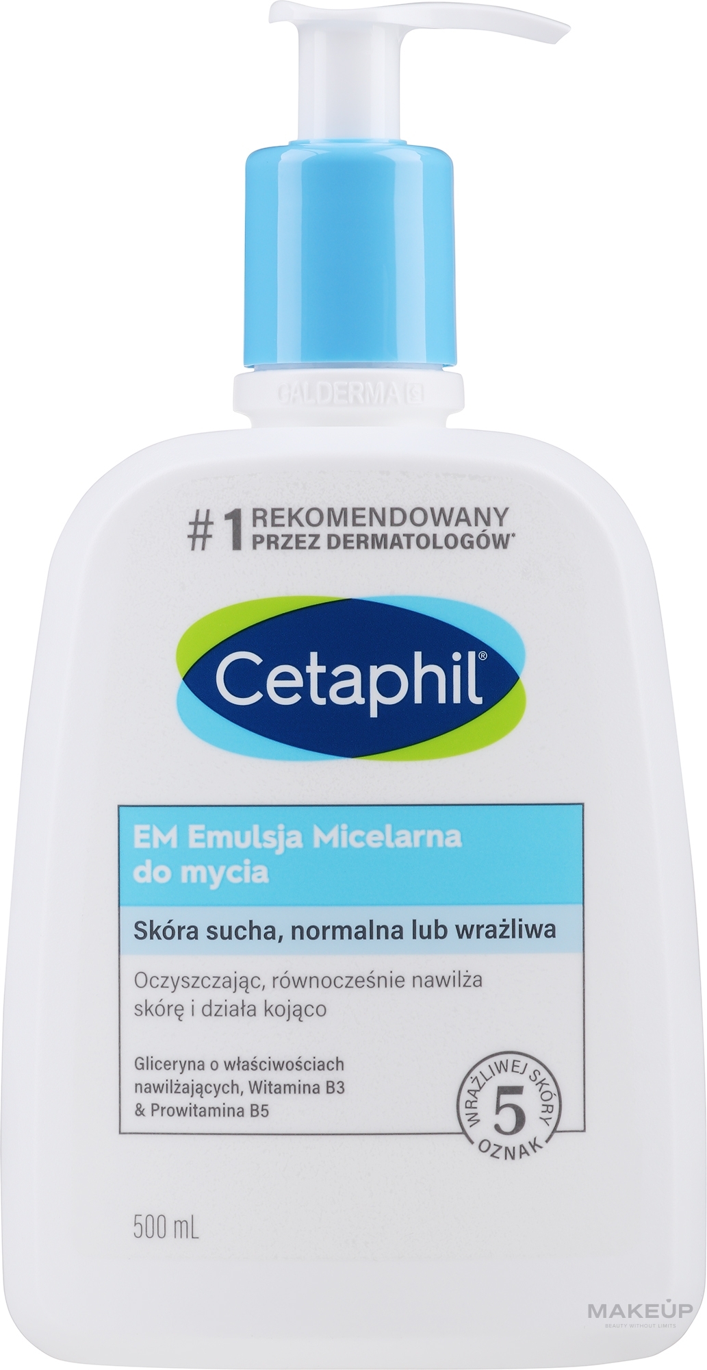 Emulsja micelarna do mycia skóry wrażliwej dla całej rodziny - Cetaphil EM Micellar Emulsion — Zdjęcie 500 ml