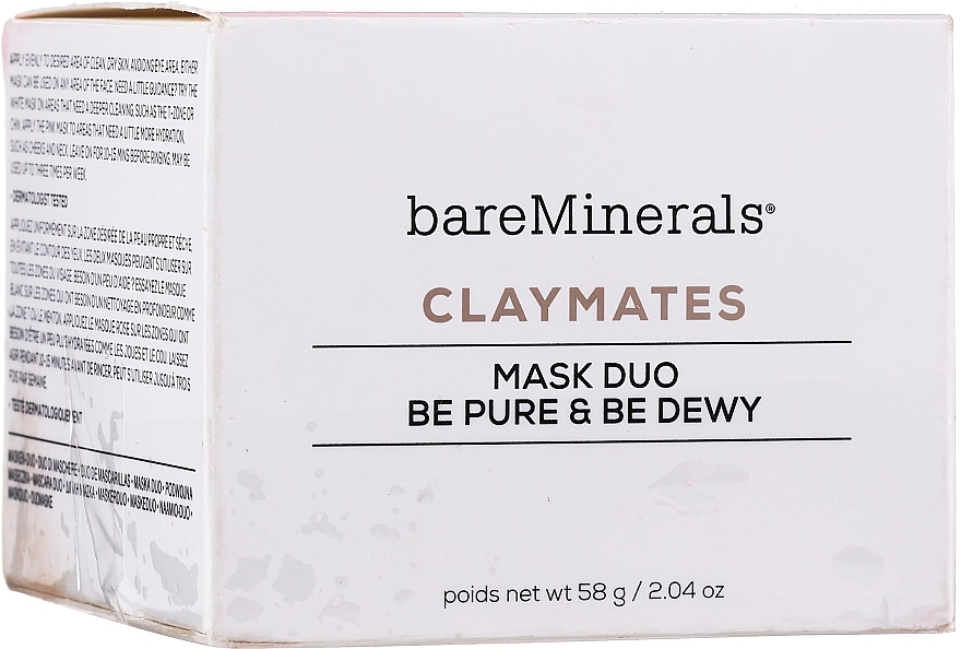 PRZECENA! Oczyszczająco-nawilżająca podwójna maseczka do twarzy - Bare Minerals Claymates Be Pure & Be Dewy Mask Duo * — Zdjęcie N2