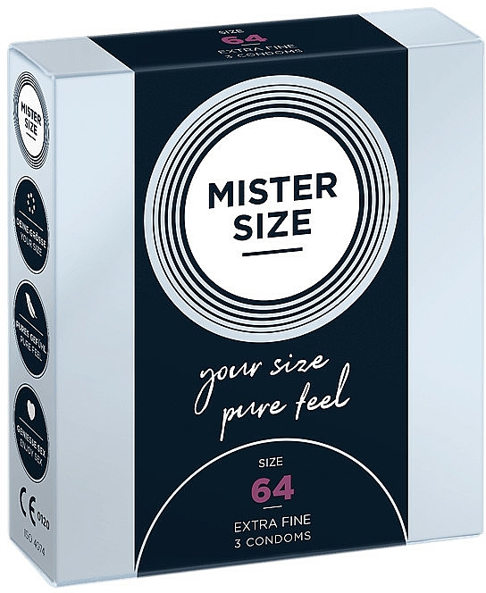 Prezerwatywy lateksowe, rozm. 64, 3 szt. - Mister Size Extra Fine Condoms — Zdjęcie N1