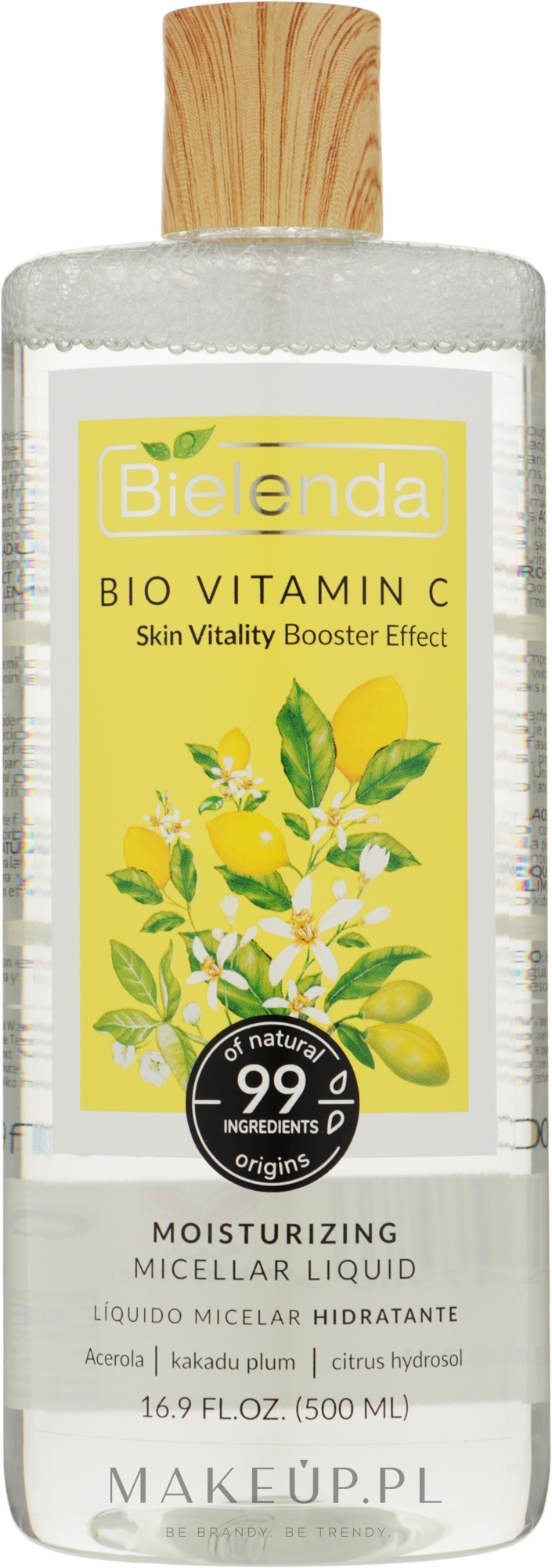Nawilżająca woda micelarna do twarzy z witaminą C - Bielenda Bio Vitamin C — Zdjęcie 500 ml
