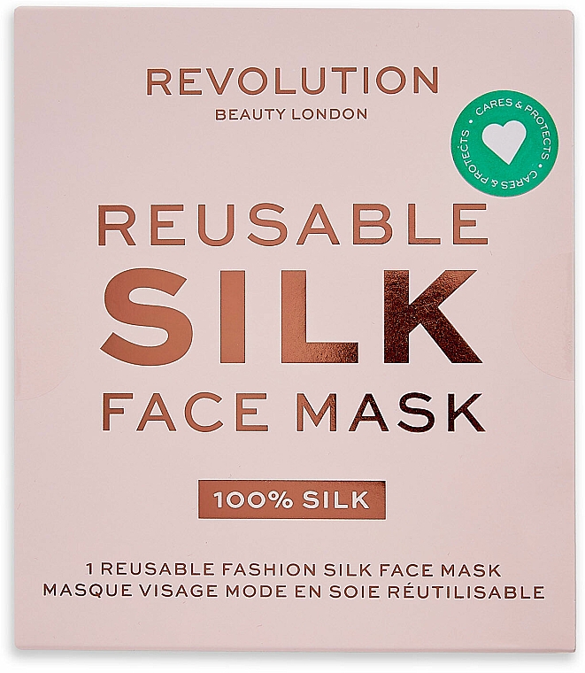 Jedwabna maska ochronna do twarzy, Różowa - Makeup Revolution Re-useable Fashion Silk Face Coverings Pink — Zdjęcie N2