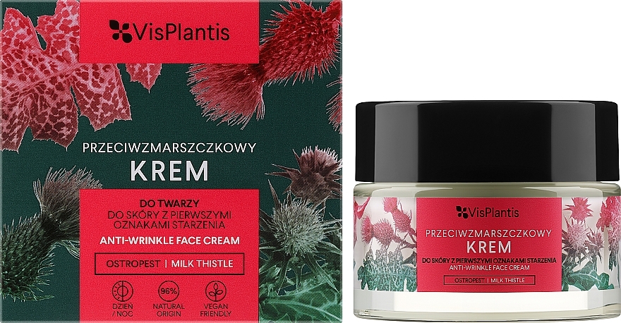 Przeciwzmarszczkowy krem do twarzy - Vis Plantis Anti-Wrinkle With Milk Thistle Face Cream  — Zdjęcie N2