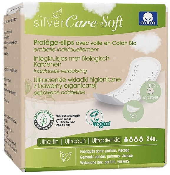 Ultracienkie podpaski o anatomicznym kształcie, 24 szt. - Masmi Silver Care Soft — Zdjęcie N1