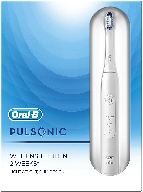 Elektryczna szczoteczka do zębów, biała - Oral-B Pulsonic SlimOne 2200 WH — Zdjęcie N2