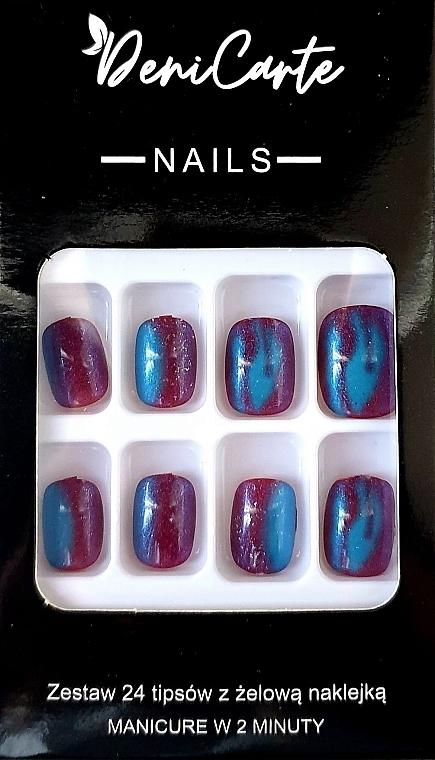 Tipsy kwadratowe, 24 sztuki - Deni Carte Nails 7011 — Zdjęcie N1