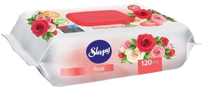 Chusteczki nawilżane Róża, 120 szt. - Sleepy Rose Wet Wipes — Zdjęcie N1