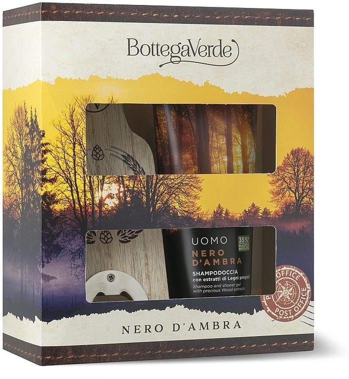 Bottega Verde Nero d’Ambra - Zestaw (sh/gel 200 ml + bottle/opener) — Zdjęcie N2