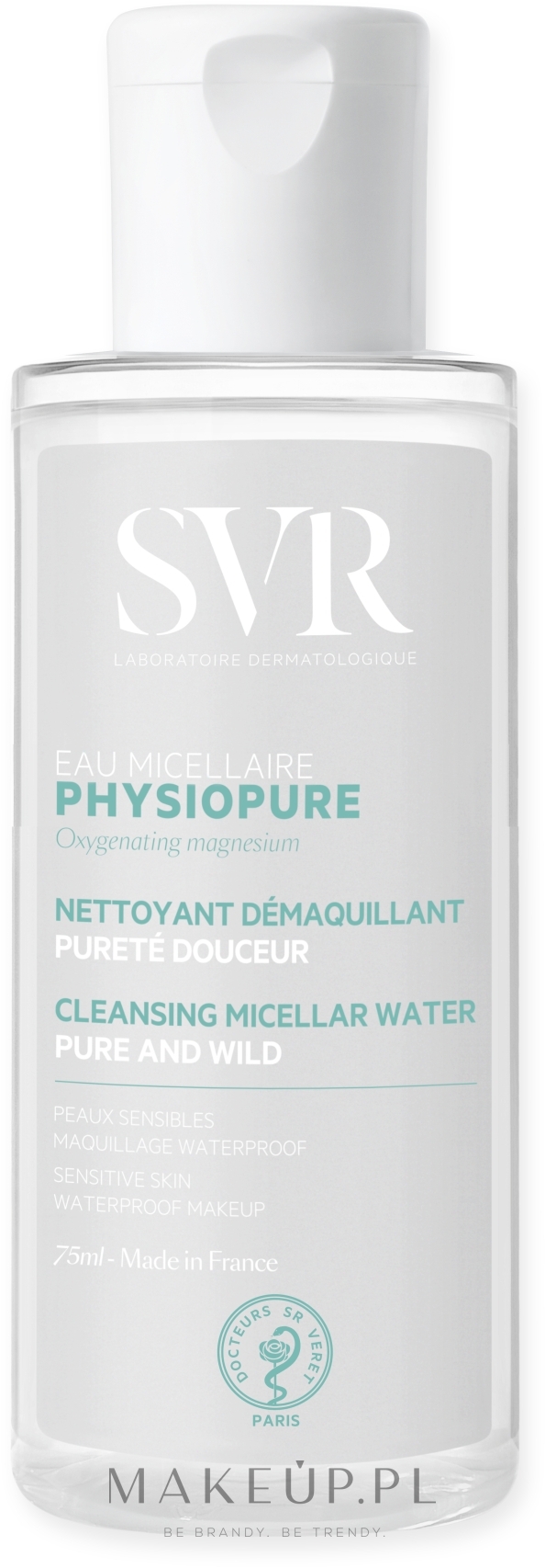 Delikatnie oczyszczająca woda micelarna - SVR Physiopure — Zdjęcie 75 ml