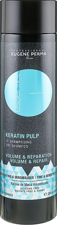 Szampon zwiększający objętość włosów cienkich i zniszczonych - Eugene Perma Essentiel Keratin Pulp Control Volume&Repair — Zdjęcie N3
