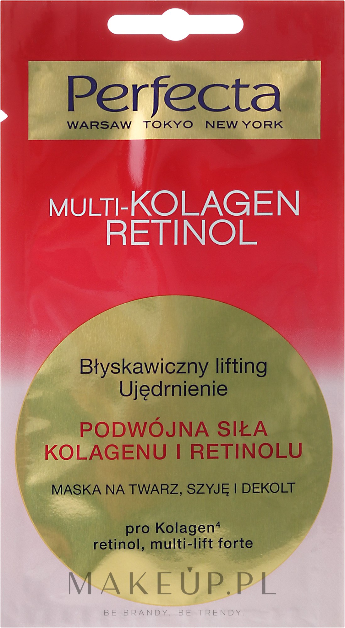 Maska na twarz, szyję i dekolt Podwójna siła kolagenu i retinolu - Perfecta Multi-Kolagen Retinol — Zdjęcie 8 ml