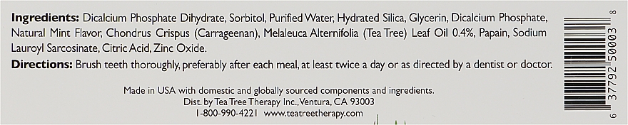 Wybielająca pasta do zębów z olejkiem z drzewa herbacianego - Tea Tree Therapy Whitening Toothpaste With Tea Tree Oil — Zdjęcie N3