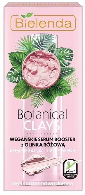 Wegańskie serum-booster z glinką różową do cery suchej i odwodnionej Regeneracja i odżywienie - Bielenda Botanical Clays